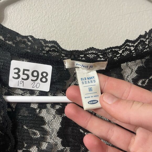 Old Navy Lace Bolero Jacket Women M Short Sleeve Shrug Cardigan Fairy Witchy Y2K - Picture 2 of 6